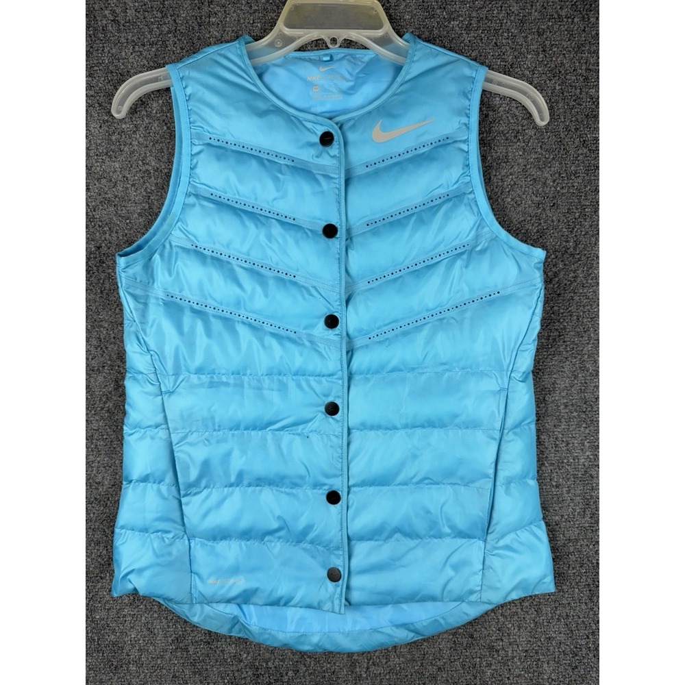 Nike Women's XS Aeroloft Golf Vest Black Size Puffer Vest Blue